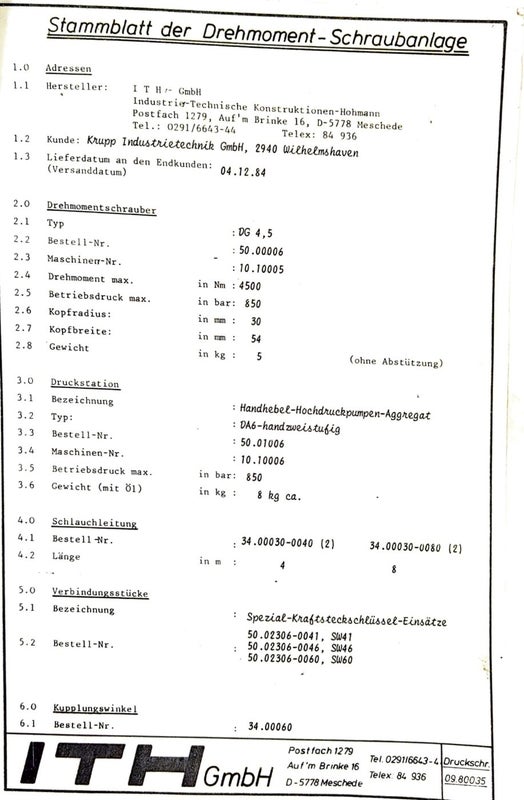 ITH hydraulic torque wrench set